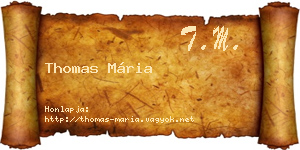 Thomas Mária névjegykártya