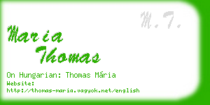 maria thomas business card